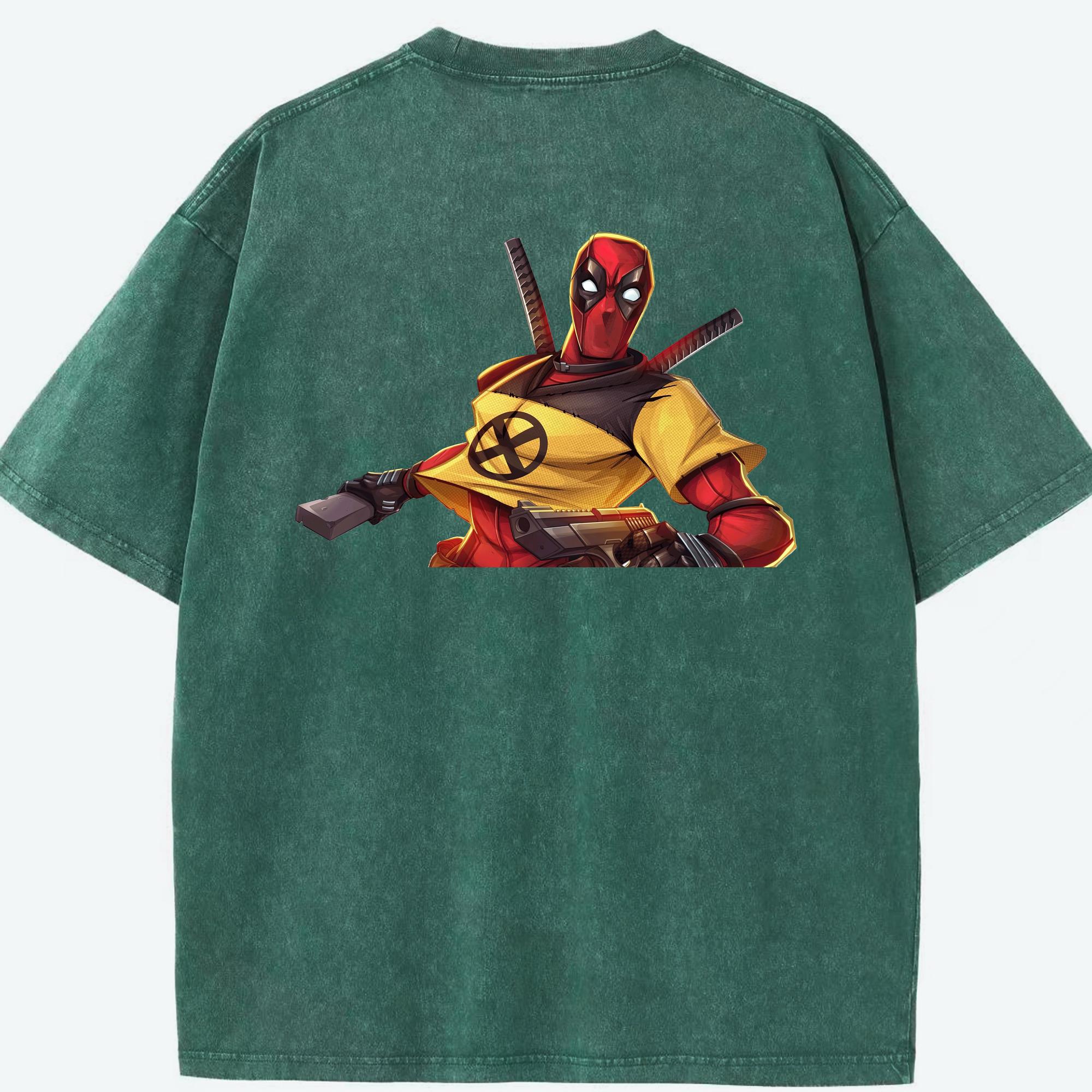 （画像用） Deadpool デッドプール 綿100% ヴィンテージ風 半袖Tシャツ（背面プリント）